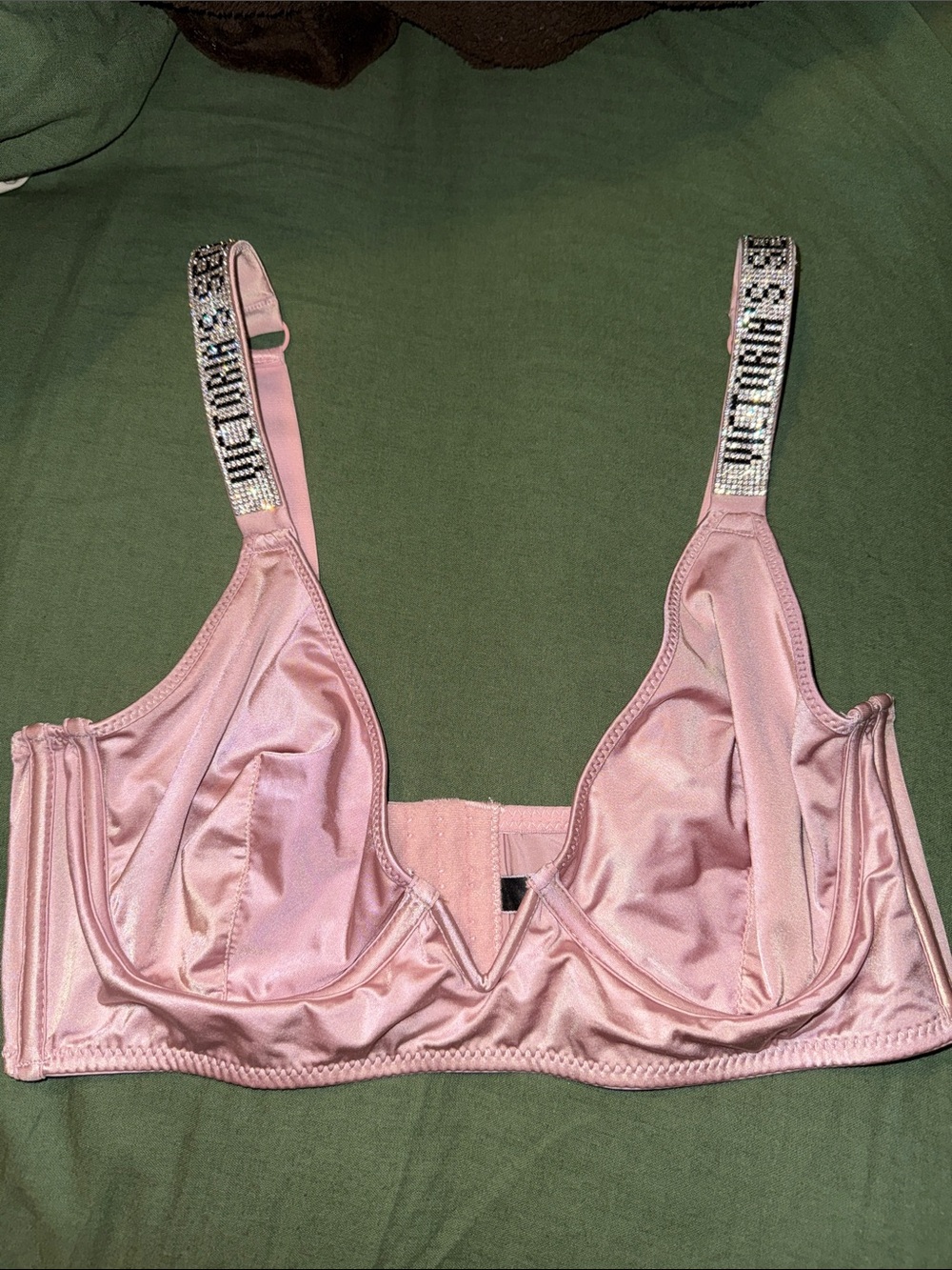 Pink Victoria’s Secret rhinestone bra 38D